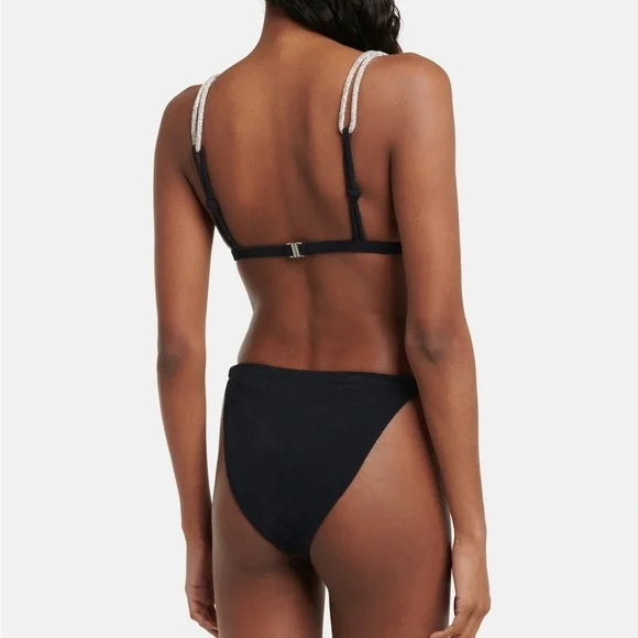 NWOT!!! JONATHAN SIMKHAI BIKINI Black Bikini with Rope Straps - Picture 2 of 5